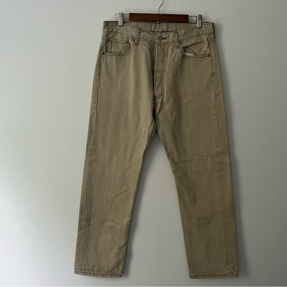 Levis 501 XX Straight Leg Beige Button Fly Rigid Y2K Jeans 36 X 34 (34 X 31)